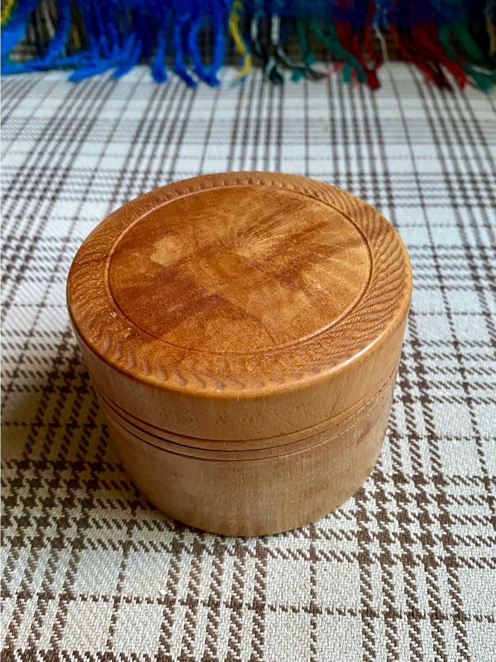 Handcrafted Wooden Trinket Box in Warm Brown